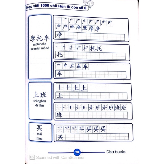 Sách - Combo: Học viết 1000 chữ Hán từ con số 0 + Siêu trí nhớ chữ Hán tập 1 in màu