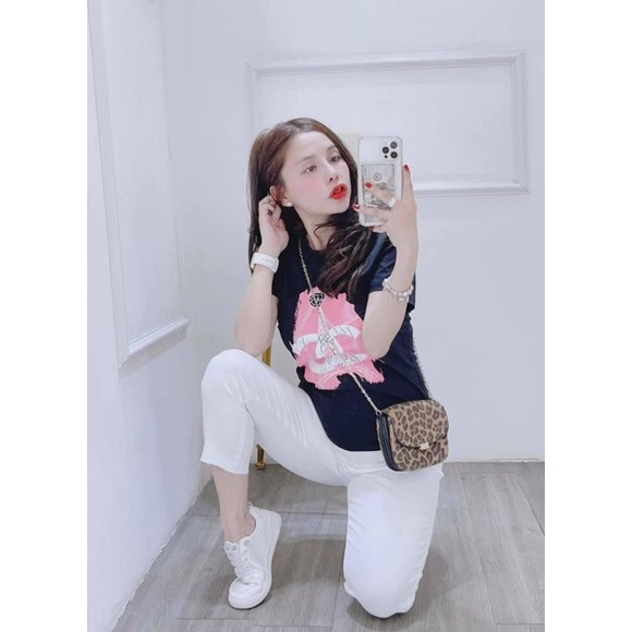 [Ảnh thật) Áo thun nữ thái siêu xinh chất thái mát lạnh form vừa người
