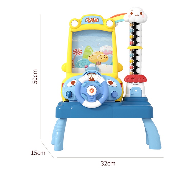 Máy bắt hạt đậu, hứng bi hình đám mây kèm vô lăng ô tô, có đèn nhạc vui nhộn cho bé pinball BINO 062