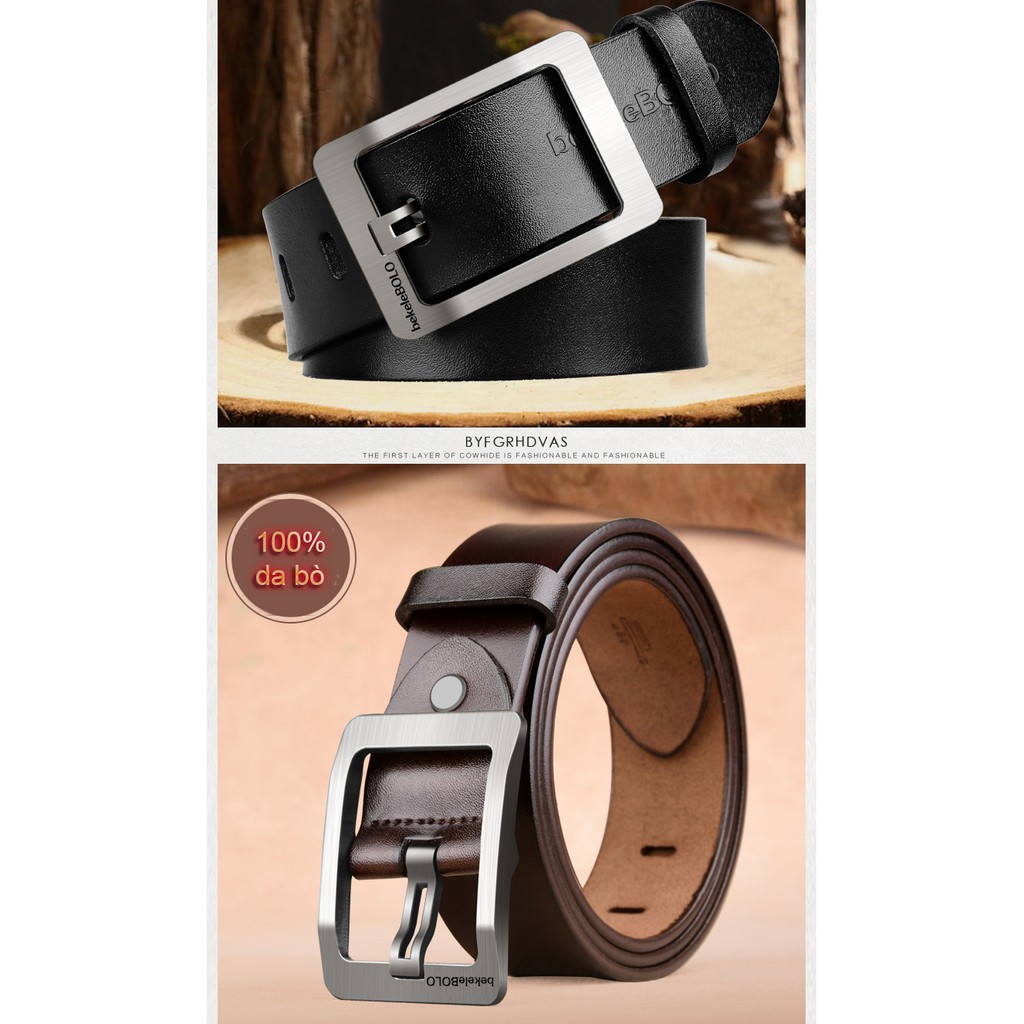 HÀNG HIỆU/Thắt Lưng Da Nam Khóa Tự Động Cao Cấp Dây Nịt Nam Da Bò 100% Chính Hãng Bekele POLO Mầu Bạc Nam Tính... | BigBuy360 - bigbuy360.vn
