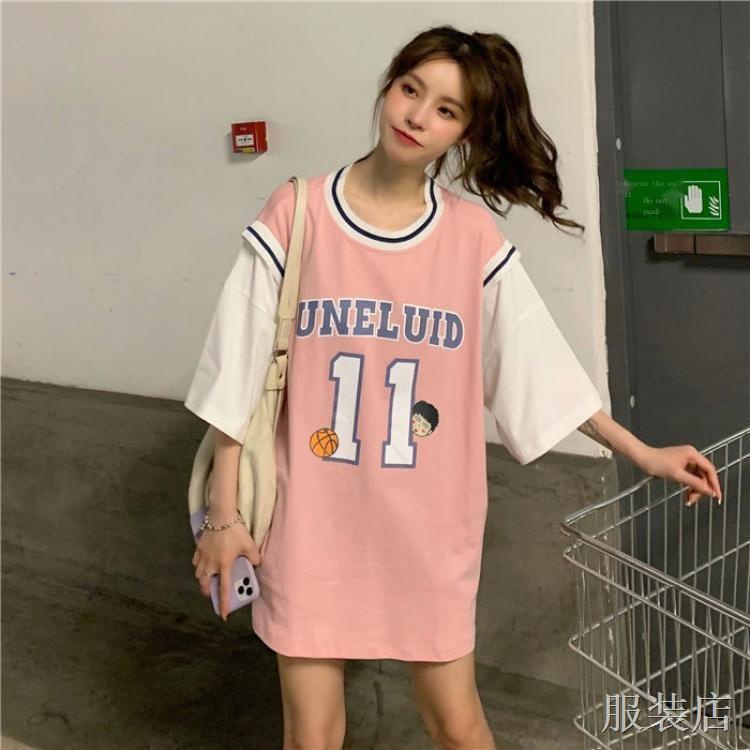 thời trang ulzzang nửa tay áo phong cách hàn quốc cô gái áo thun đồng phục bóng rổ dễ thương | BigBuy360 - bigbuy360.vn