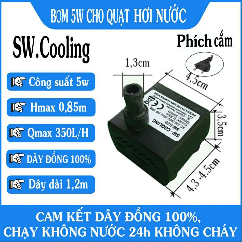 Bơm chìm, bơm mini  5w quạt Daikio