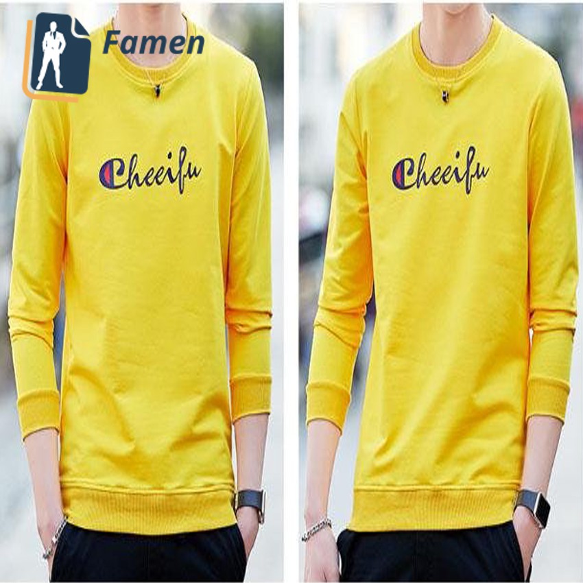 Áo Thun Nam Dài Tay Hè Phom Rộng Có Chữ CheeiBu 5 màu tại shop Famen | BigBuy360 - bigbuy360.vn