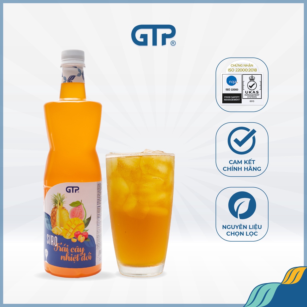 Siro Trái cây nhiệt đới GTP nguyên liệu pha chế trà sữa si rô siro trái cây nhiệt đới syrup siro pha chế trà sữa (930ml)