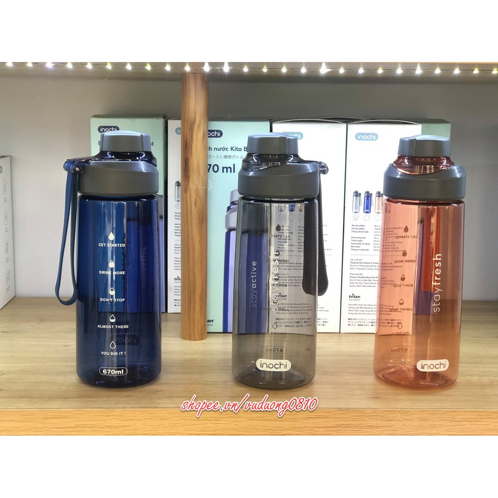 Bình nước Inochi (Kita Boost) - nhựa Tritan cao cấp, BPA free