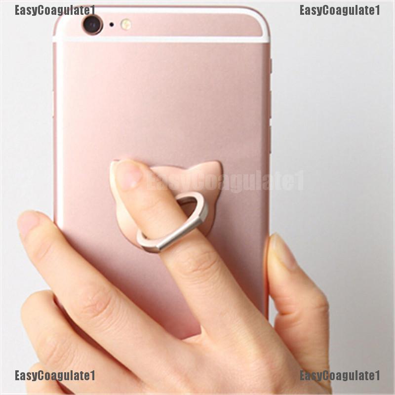 Nhẫn đỡ điện thoại móc giữ ngón tay xoay được 360 độ thiết kế mèo đáng yêu tiện lợi
