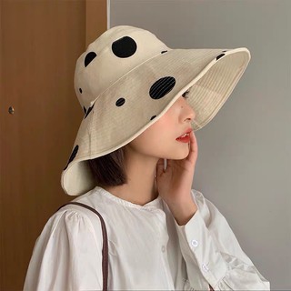 Mũ tai bèo hai mặt họa tiết chấm bi thời trang mùa hè