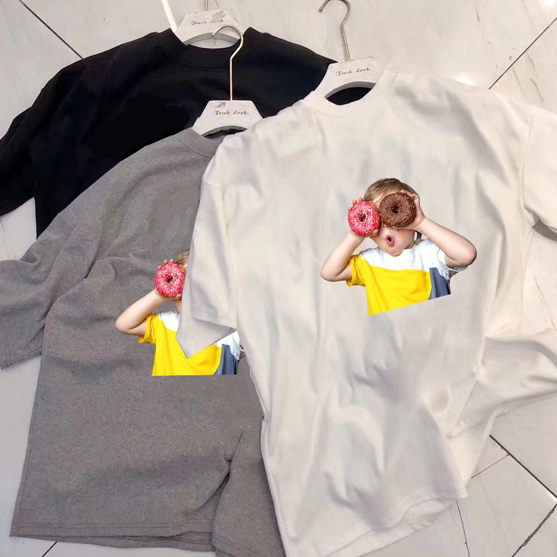 NRVP Áo thun tay dài cổ tròn dáng rộng in họa tiết hoạt hình size lớn M-4XL thời trang mùa thu dành cho nữ