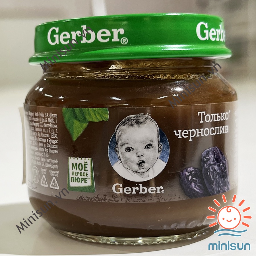 Mận đen Gerber Nga chống táo bón nghiền nhuyễn cho bé từ 4 tháng chính hãng 80g
