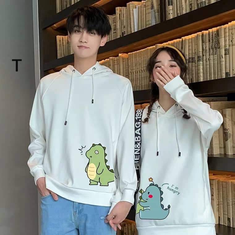 Áo đôi hoodie khủng long I'm Hungry DTR1119