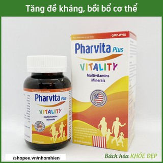 Vitamin tổng hợp Pharvita Plus Cam bồi bổ cơ thể, tăng sức đề kháng Chai 30 viên
