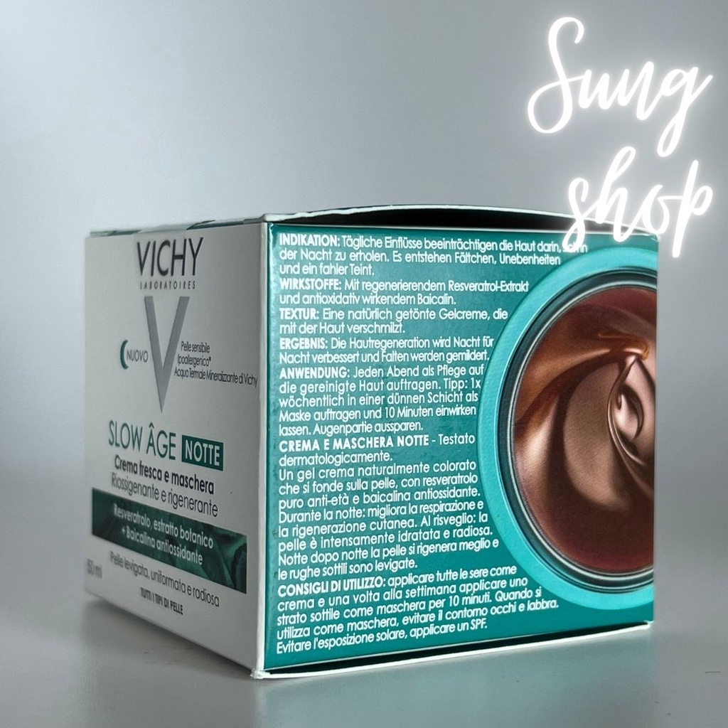 [Pháp] Kem Dưỡng Ban Đêm Vichy Slow Age cho da trắng sáng tươi tắng làm dịu da giảm thâm đỏ hiệu quả