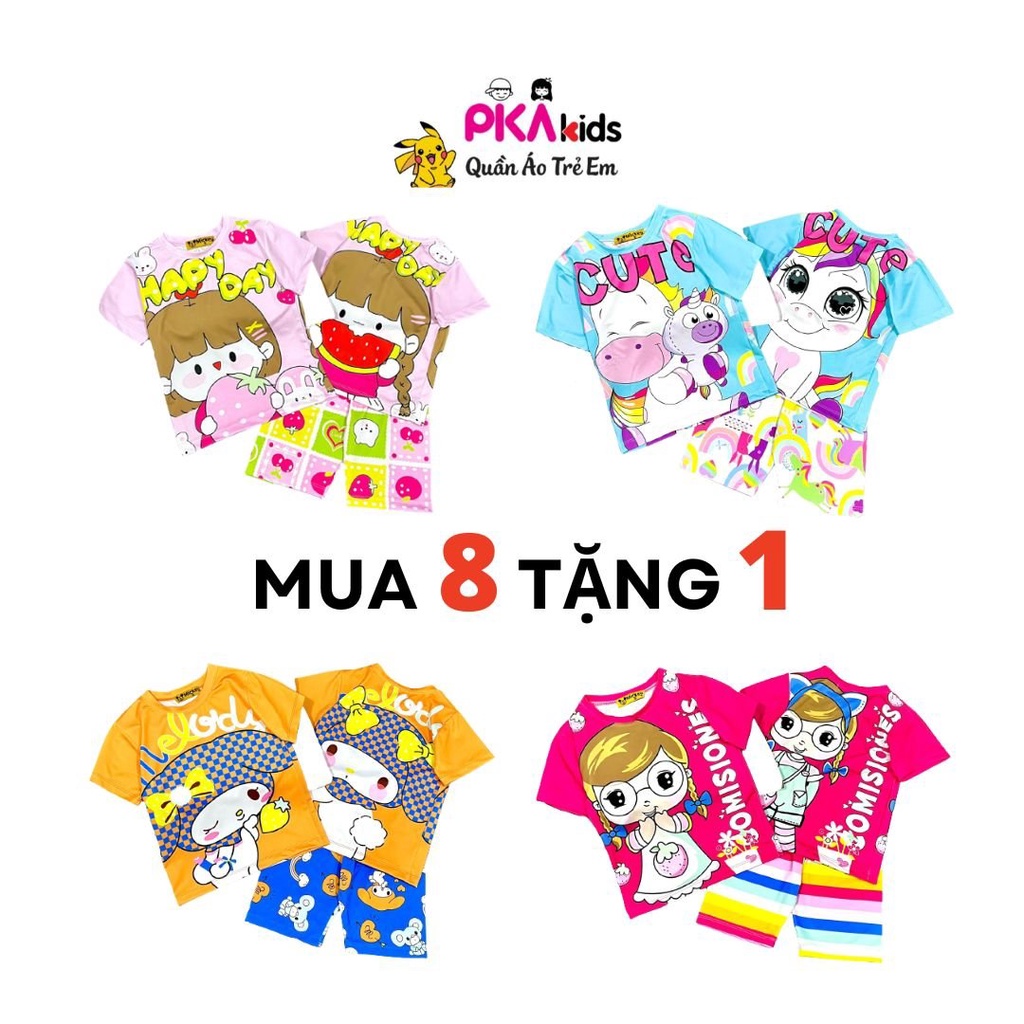 Đồ bộ bé gái - HOẠT HÌNH 3D Thun Lạnh L1 cực iu - sỉ quần áo trẻ em pikakidsqatexuongsi_q9