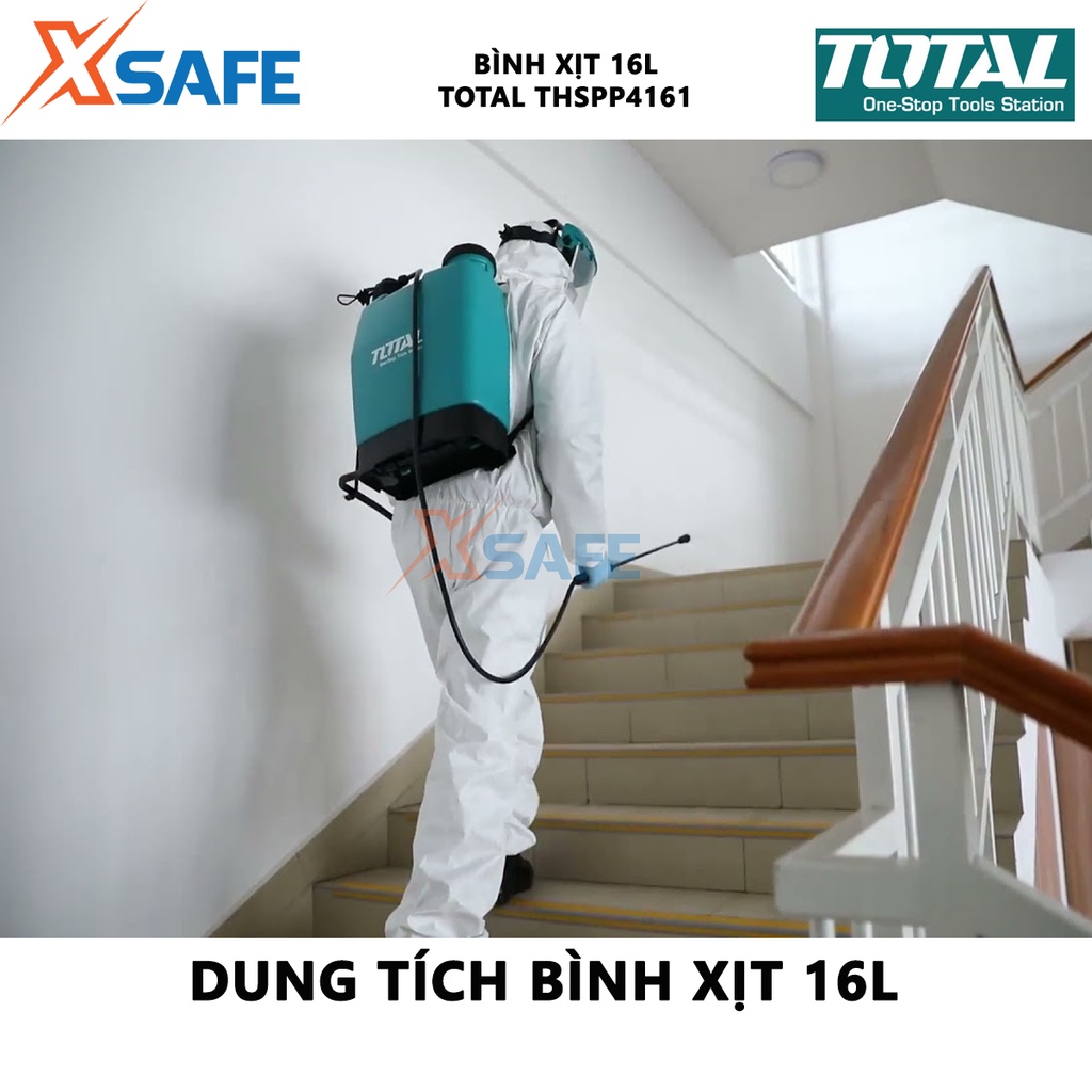 Bình xịt TOTAL THSPP4161 16L cần chữ Y, phun mạnh đến phun sương, bình xịt chuyên dụng các khu vực rộng lớn - chính hãng