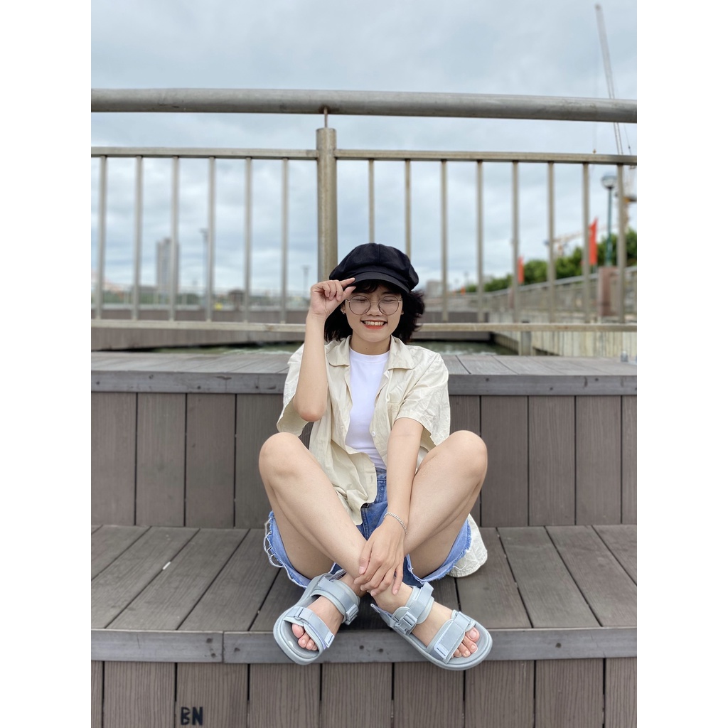 Giày Xăng-đan Nam Nữ ZX Unisex Shoes ZX 2714 All Grey 2 quai phối khóa đệm gót đế EVA