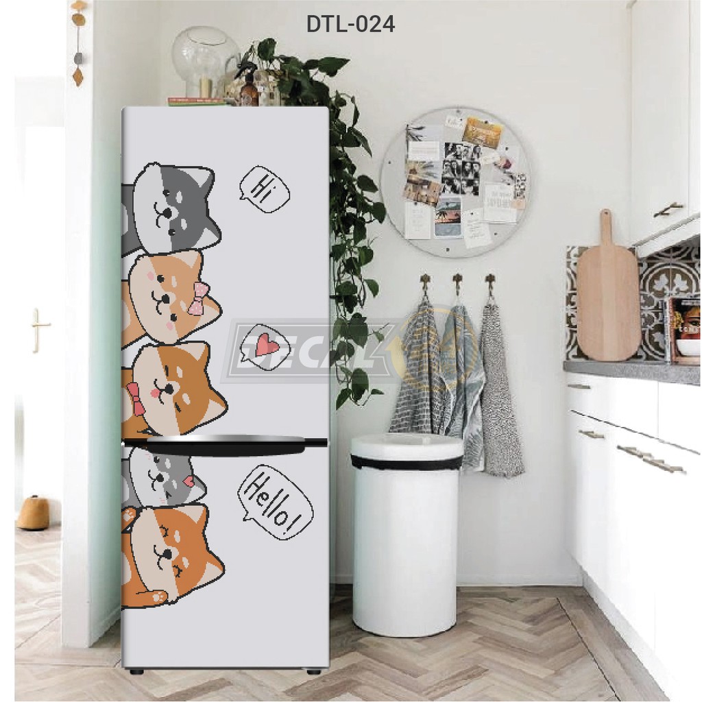 Decal dán tủ lạnh chuyên dụng siêu đẹp, Gia đình mèo Decal24h giấy dán tủ lạnh siêu bền nhiều mẫu cute - HÀNG CAO CẤP | BigBuy360 - bigbuy360.vn