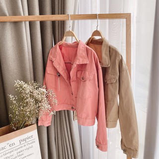 Áo khoác crop khaki
