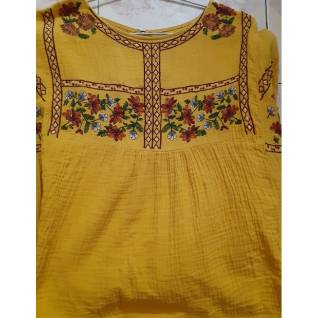 Pass áo Thanh lí áo babydoll họa tiết thêu hoa thổ cẩm