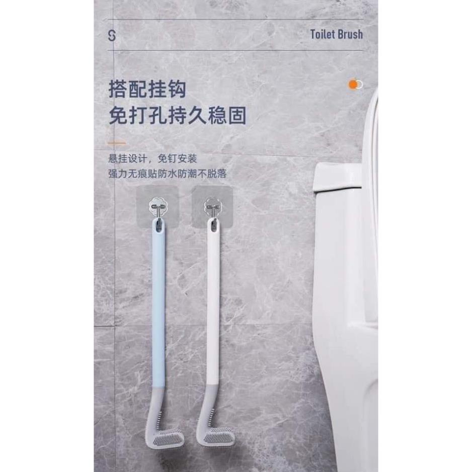 (SIÊU RẺ) (giá sỉ) CHỔI CỌ TOILET THÔNG MINH SILICON ĐẦU CONG MẪU MỚI NHẤT 2021