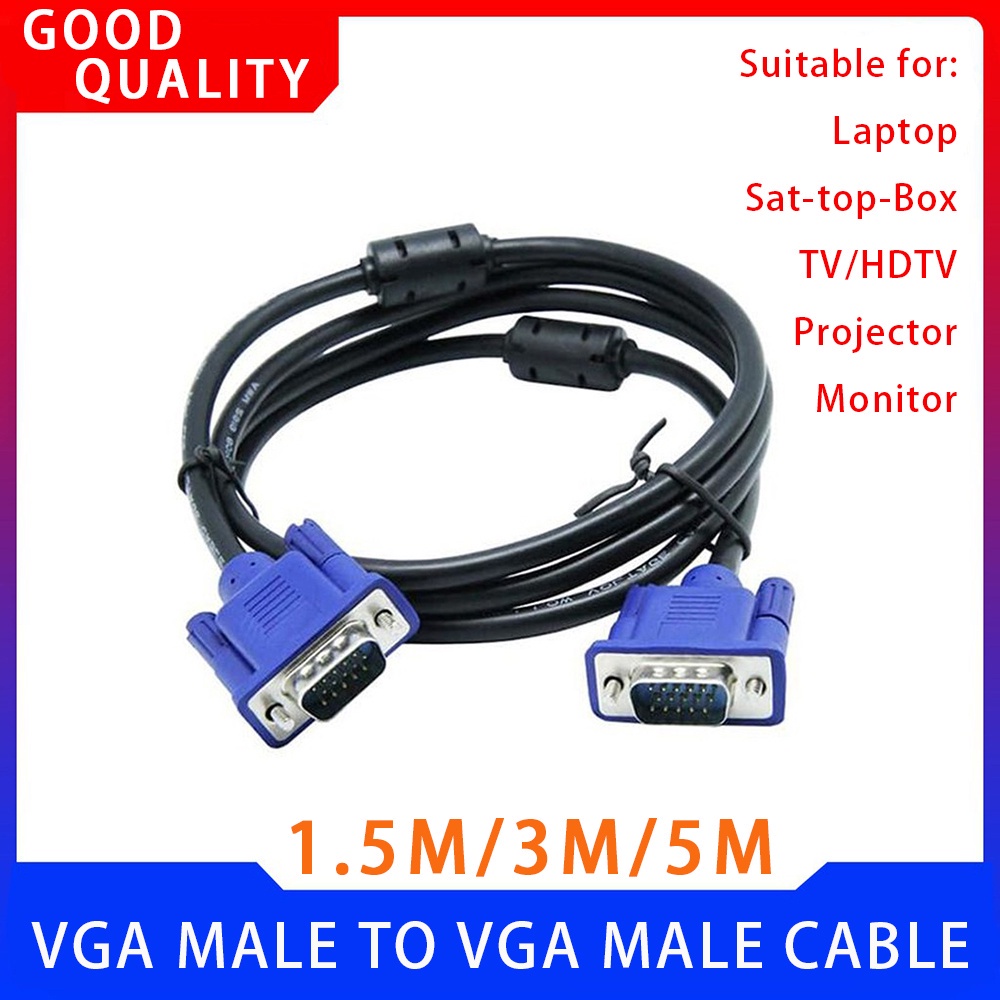 Dây Cáp Chuyển Đổi Vga 1.5M / 3M / 5M Vga Sang Vga HD 15Pin Chuyên Dụng Cho Máy Tính / Máy Chiếu / Màn Hình / Pc / Tv