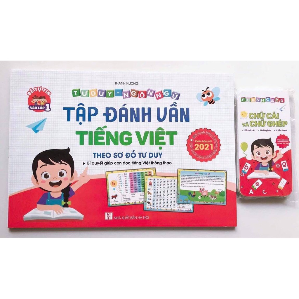 Combo sách Tập Đánh Vần Tiếng Việt Cho Trẻ Từ 4 Đến 6 Tuổi Và Bộ thẻ Flashcard Chữ Cái ( tái bản 2021)