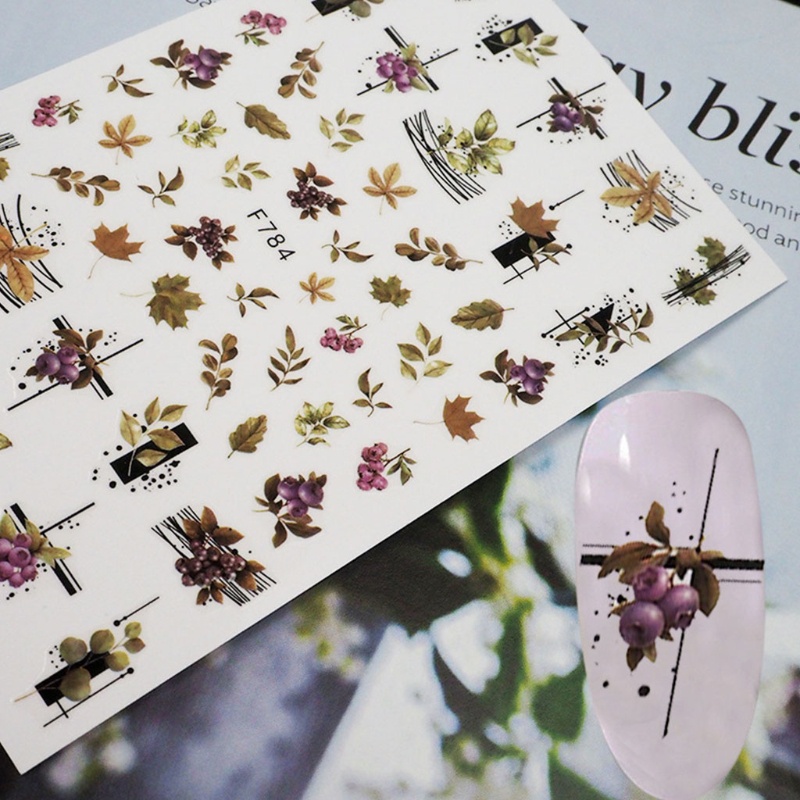 Đề Can Dán Móng Tay Lễ Tạ Ơn Hình Lá Phong Mùa Thu