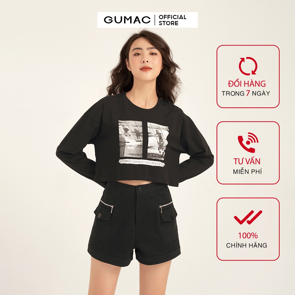 [Mã WABRGUD1 giảm 10% đơn 99K] Áo thun nữ tay dài croptop GUMAC đủ màu đủ size, trẻ trung ATB1122