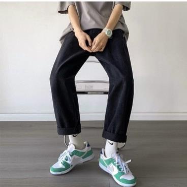 Quần jean baggy đen nam, nữ ống rộng, dáng suông, không phai màu-D01 | BigBuy360 - bigbuy360.vn