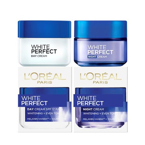 Bộ Sản Phẩm Kem Dưỡng Da Ngày Và Đêm L'Oreal Paris White Perfect 50mlx2