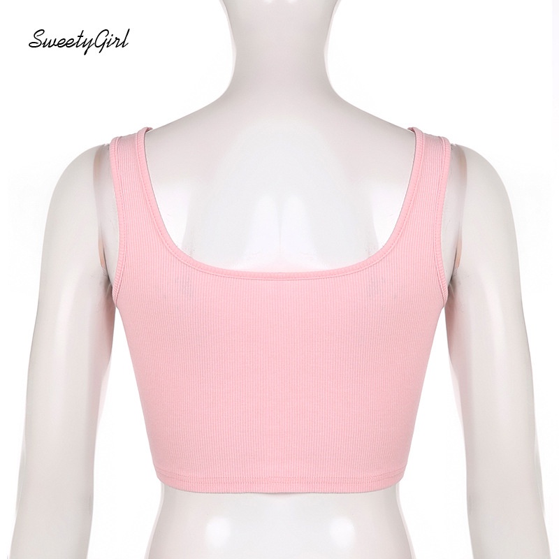 Áo Tank Top Cổ Chữ U Màu Trơn Phong Cách Thể Thao Đường Phố Thời Trang Cho Nữ