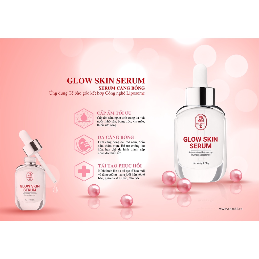 Serum căng bóng da SHESHI - Serum chính hãng,dưỡng ẩm,trắng da,tàn nhang,nâng tone,cấp ẩm,không cồn,thiên nhiên