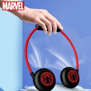 Quạt không cánh đeo cổ Marvel (Captain America - Spider Man - Iron Man) Dụng cụ làm mát đeo cổ pin sạc USB cao cấp