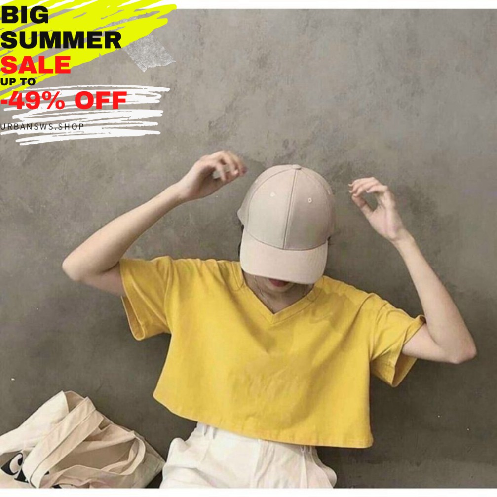 (XẢ KHO NGHỈ SHOPEE) Áo Thun Crop top Nữ Chất Cotton Mịn, Mát Cho Mùa Hè Nóng Nực