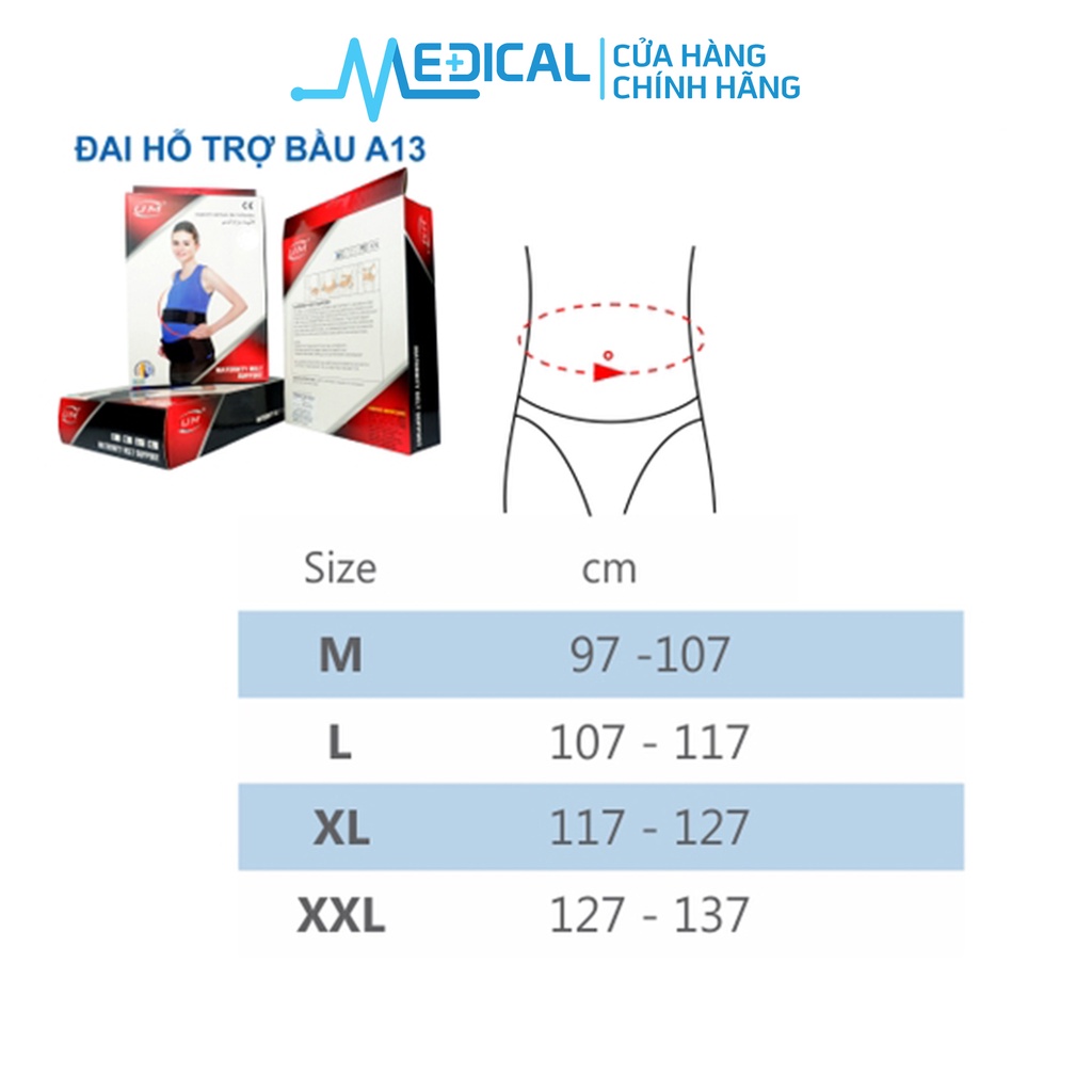 Đai hỗ trợ bầu UNITED MEDICARE A13 màu đen - MEDICAL