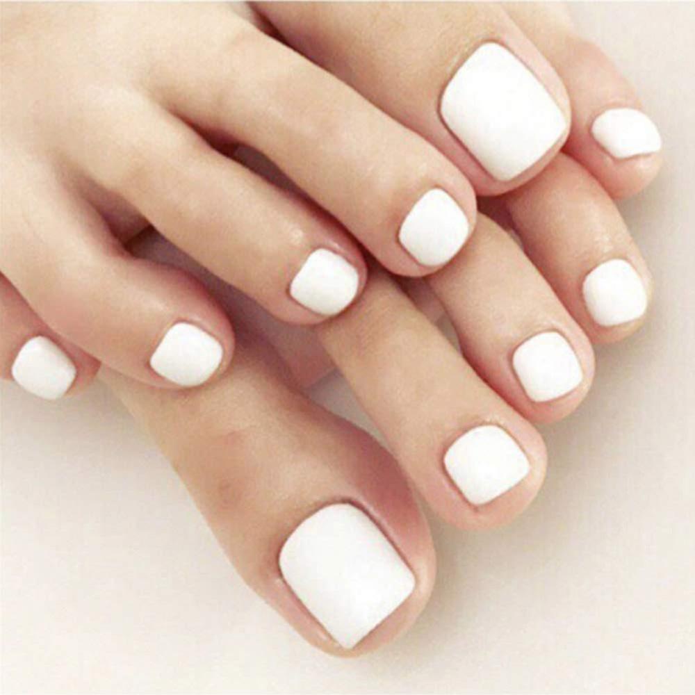 Móng Chân Giả Bằng Acrylic Che Phủ Toàn Diện Màu Kẹo Phong Cách Pháp