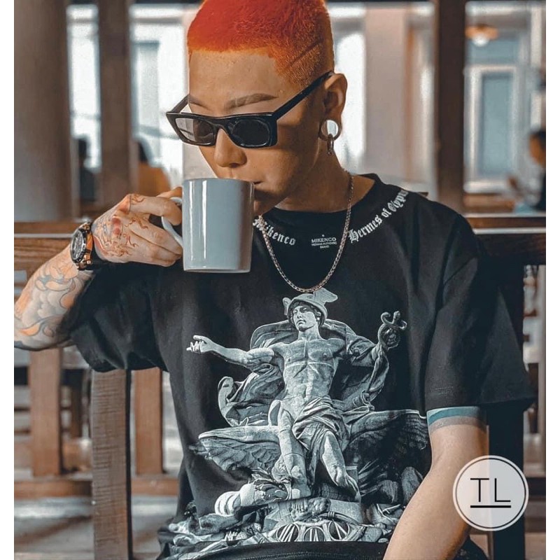 Áo Thun Tay Lỡ Mikenco Vòng Cổ CAMNHUNG Áo Thun Nam Nữ Unisex Hot Hit