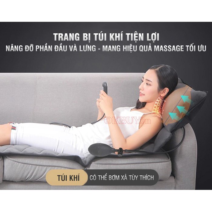 [Chính Hãng NIKIO] Nệm Massage Toàn Thân Hồng Ngoại Có Gối Mát Xa Cổ Nikio NK-151 - Được Nhiều Người Mua Nhất Shop