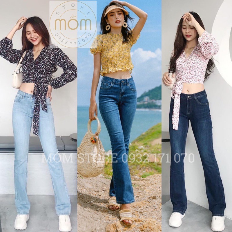 Quần Jean- Bò Ống Loe Xuất Xịn Dài 100cm Co Giản Thoải Mái