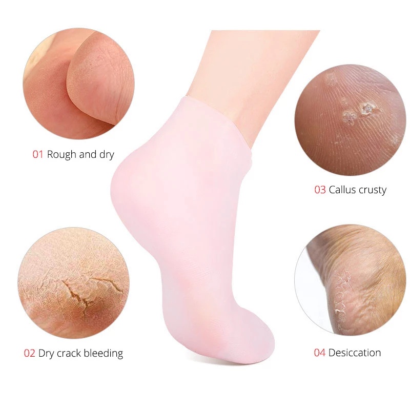 1 Đôi găng tay / vớ silicone tẩy tế bào chết chống khô da