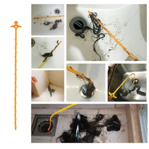 Dây thông tắc cống FREESHIP vệ sinh thông tắc bồn rữa tay bằng nhựa, răng cưa màu vàng