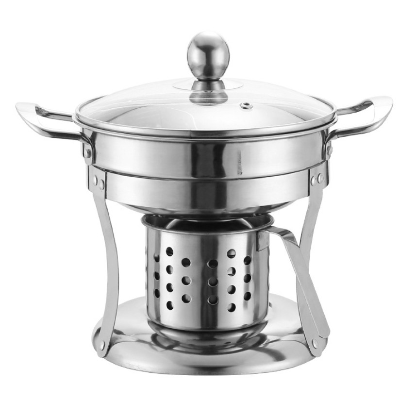 Nồi nấu lẩu takeway , inox 304 dày dặn , lẩu tự sôi, lẩu 1 người tự phục vụ