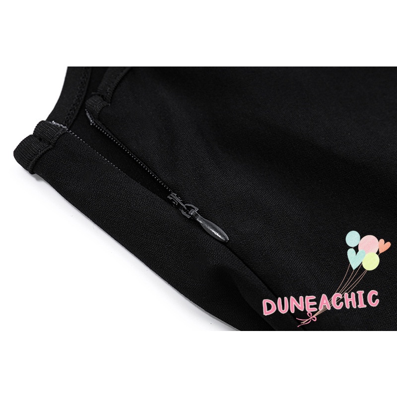 DUNEA Đầm Hai Dây Hở Lưng Thắt Nơ Gợi Cảm Cho Nữ