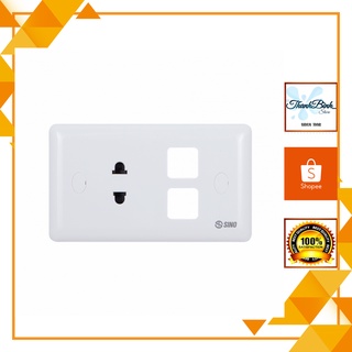 Mặt điện 1 ổ cắm 2 công tắc/ 1 ổ 2 lỗ- sino s19- hạt vuông