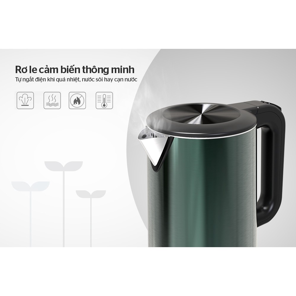 Ấm siêu tốc 3 lớp Sunhouse Mama SHD1389, Công suất 1850W, Dung tích 1.8 Lít, Chất liệu Inox 304, Bảo hành 24 tháng