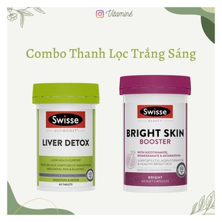 Combo thải độc gan, thanh lọc trắng sáng Swisse Liver Detox + Bright Skin Booster