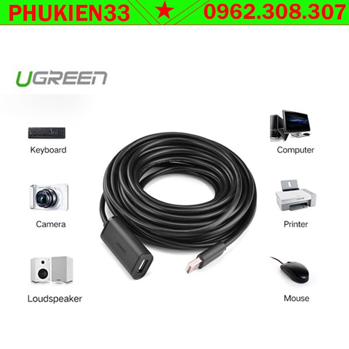 Dây Nối Dài USB 2.0 Dài 10M/25M/30M Hỗ Trợ Chipset Ugreen 10321/10325/10326