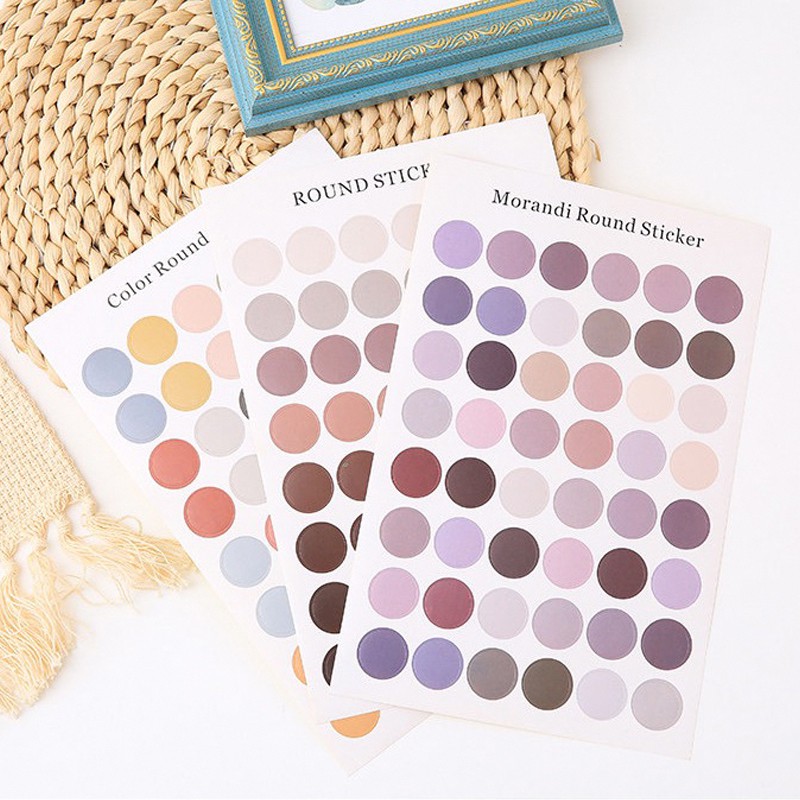 1 tờ sticker hình tròn trang trí Morandi