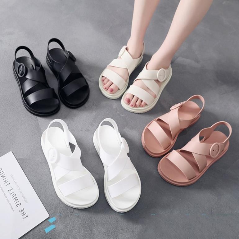 Dép nữ quai hậu, Sandal nữ nhựa cao cấp êm chân, chống trơn trượt, đi chơi, đi biển, đi mưa chống thấm siêu HOT DG14 🍉