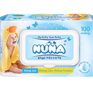 Khăn ướt nuna (100 miếng/gói - mùi + không mùi)