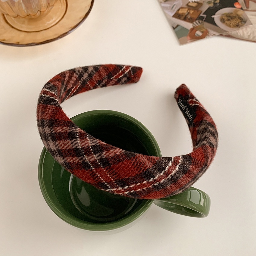 Băng đô cài tóc họa tiết ca rô xinh xắn dành cho nữ